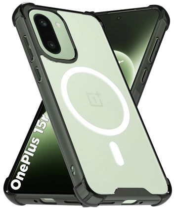 OnePlus 15R 5G Back Cover Case | Clear Hybrid - Clear Smoke Magnetic