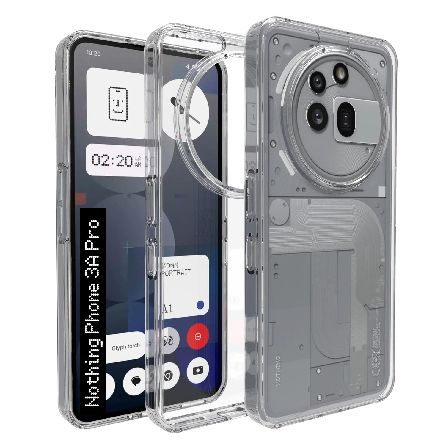 Nothing Phone 3a Pro Back Cover Case | Clear Hybrid - Matte Black