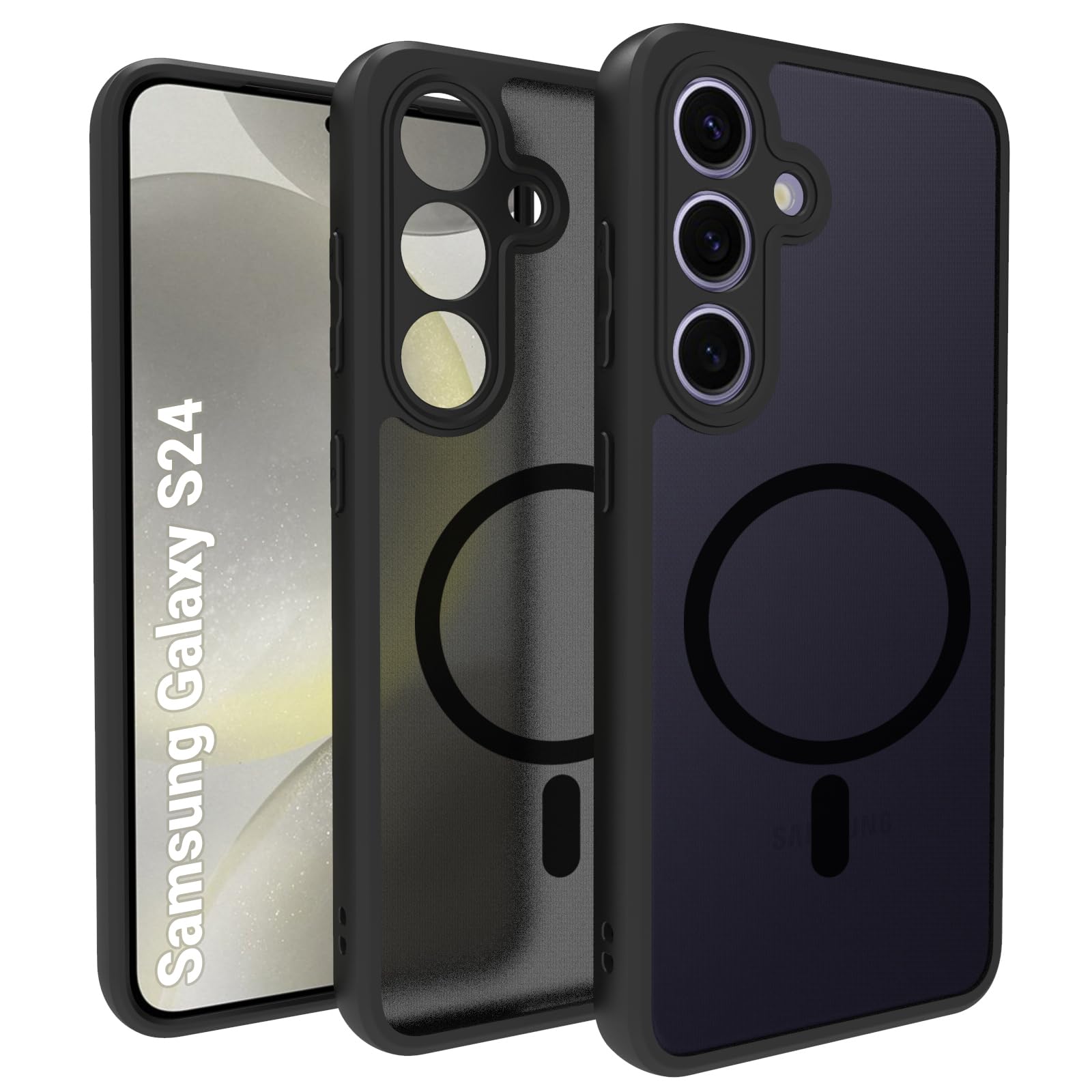 Samsung Galaxy S24 5G Back Cover Case | Sleek Hybrid - Matte Black Magnetic