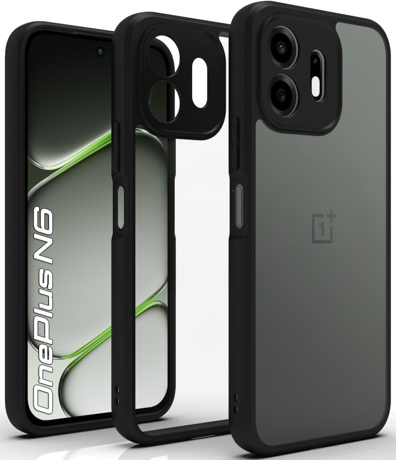 OnePlus N6 Back Cover Case | Sleek Hybrid - Clear Black