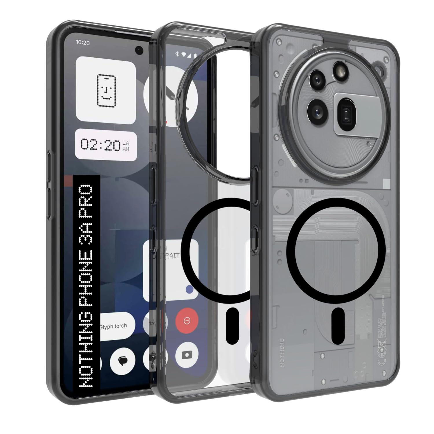 Nothing Phone 3a Pro Back Cover Case | Sleek Hybrid - Matte Black Magnetic
