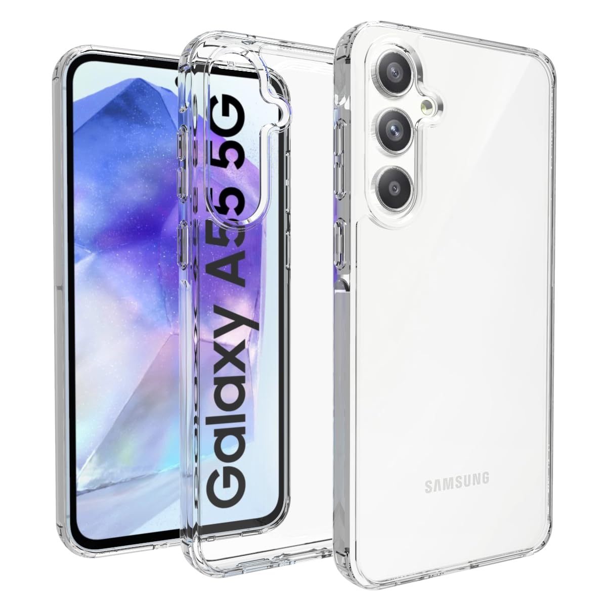 Samsung Galaxy A55 5G Back Cover Case | Clear Hybrid -