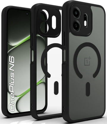 OnePlus N6 Back Cover Case | Sleek Hybrid - Clear Black Magnetic