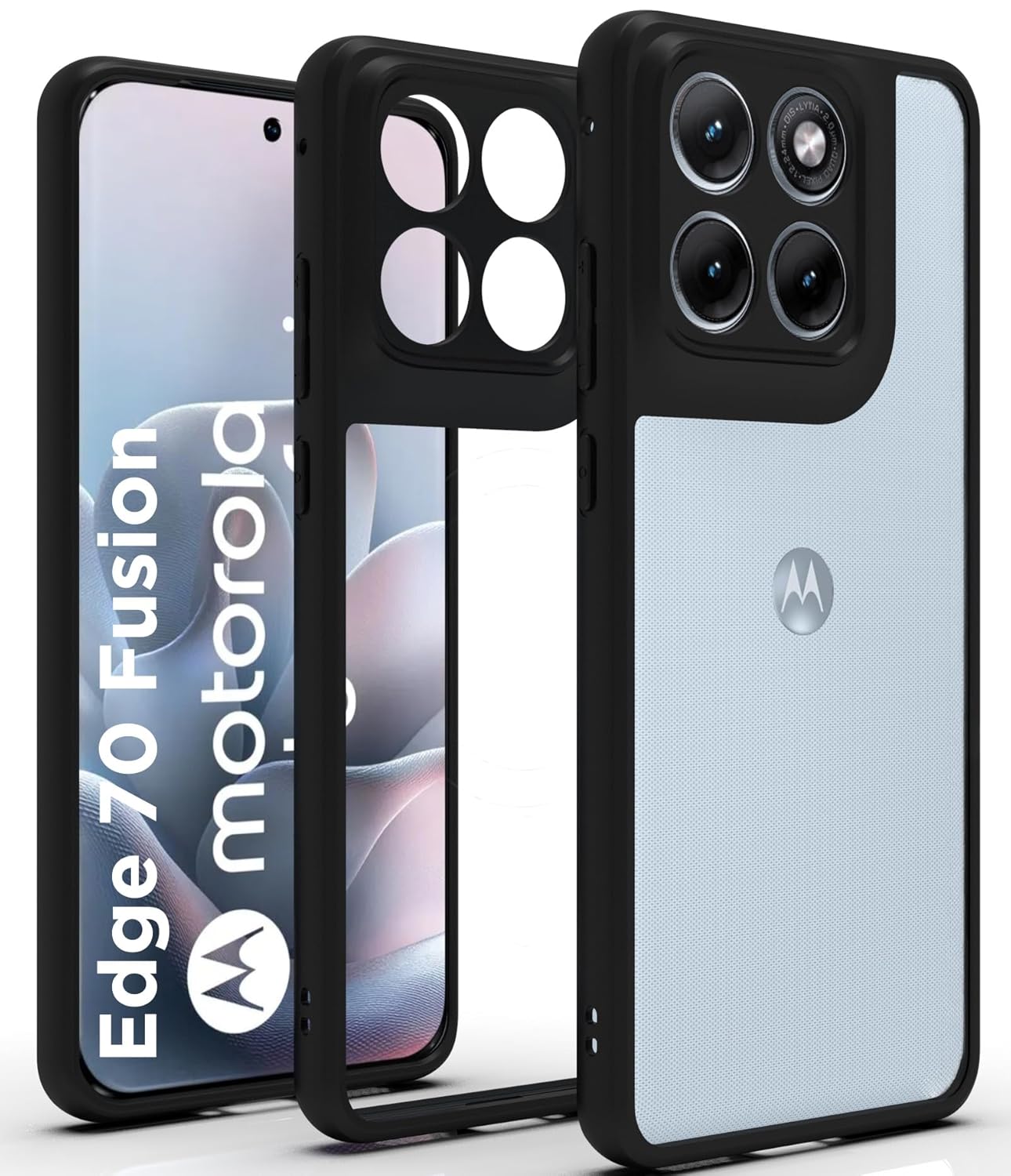 Motorola Moto Edge 70 Fusion 5G Back Cover Case | Clear Hybrid - Clear Black
