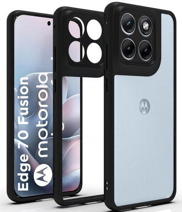 Motorola Moto Edge 70 Fusion 5G Back Cover Case | Clear Hybrid - Clear Black