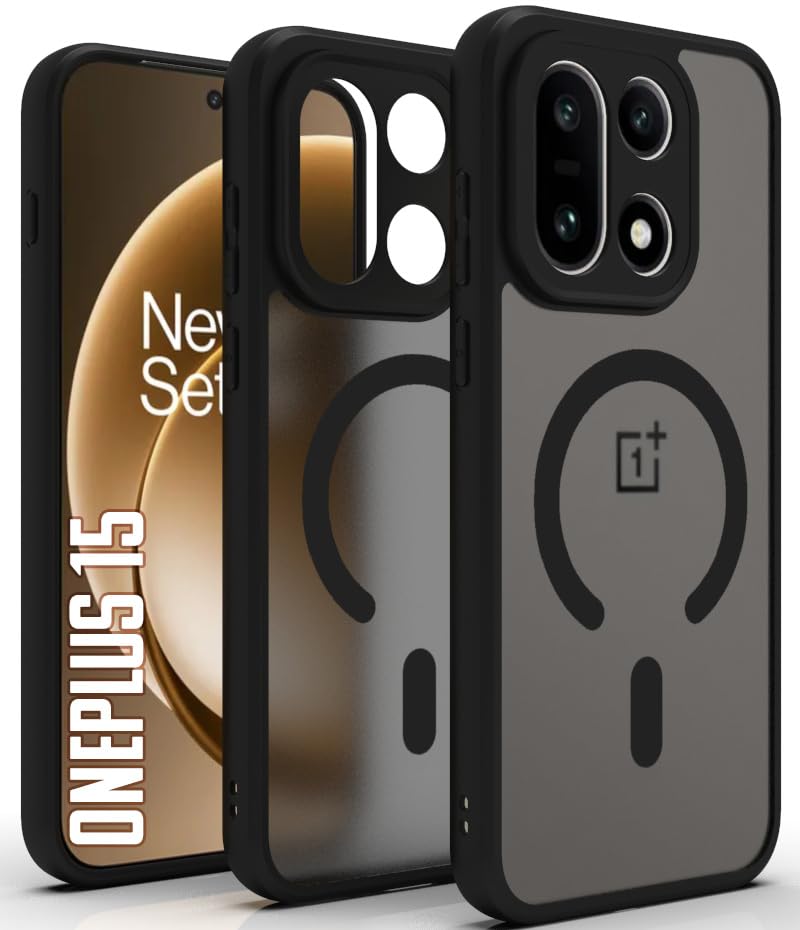 OnePlus 15 Back Cover Case | Sleek Hybrid - Matte Black Magnetic