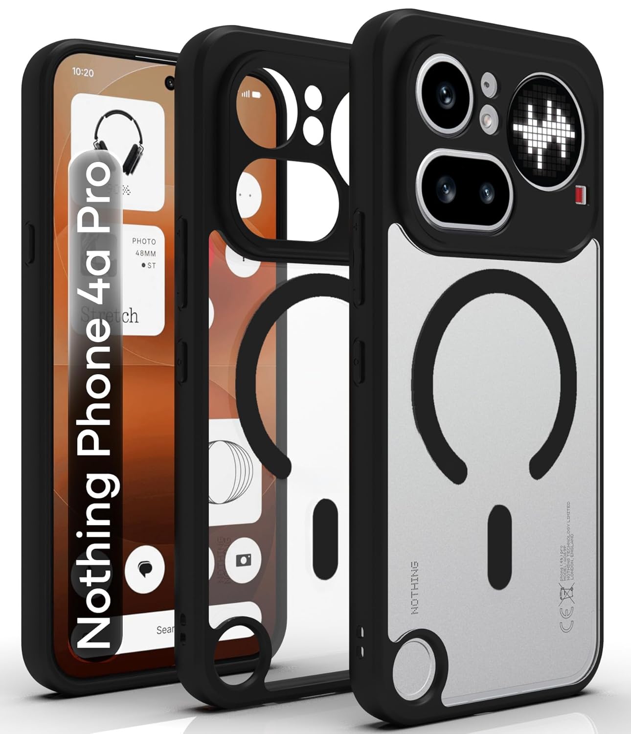 Nothing Phone 4a Pro 5G Back Cover Case | Sleek Hybrid - Clear Black Magnetic