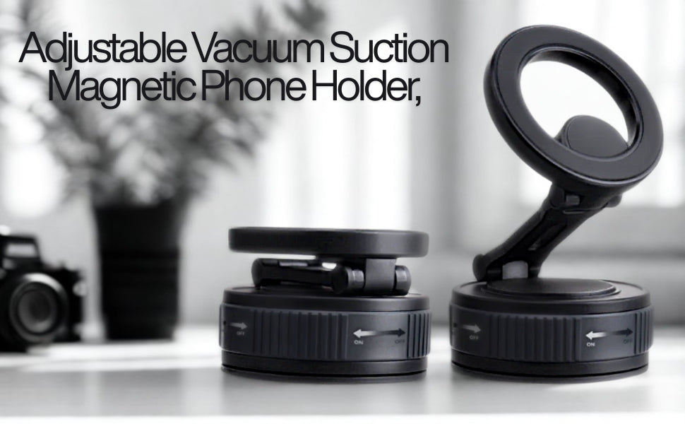 Magnetic Phone Holder | Foldable Suction Mount - AstroNova Black Grey