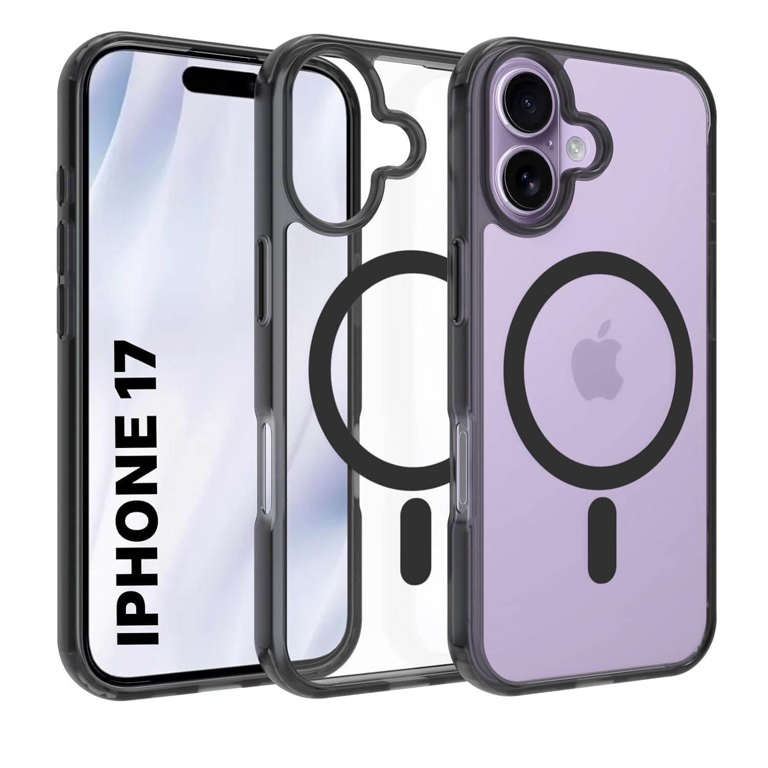 iPhone 17 Back Cover Case | Clear Hybrid - Clear Smoke Magnetic