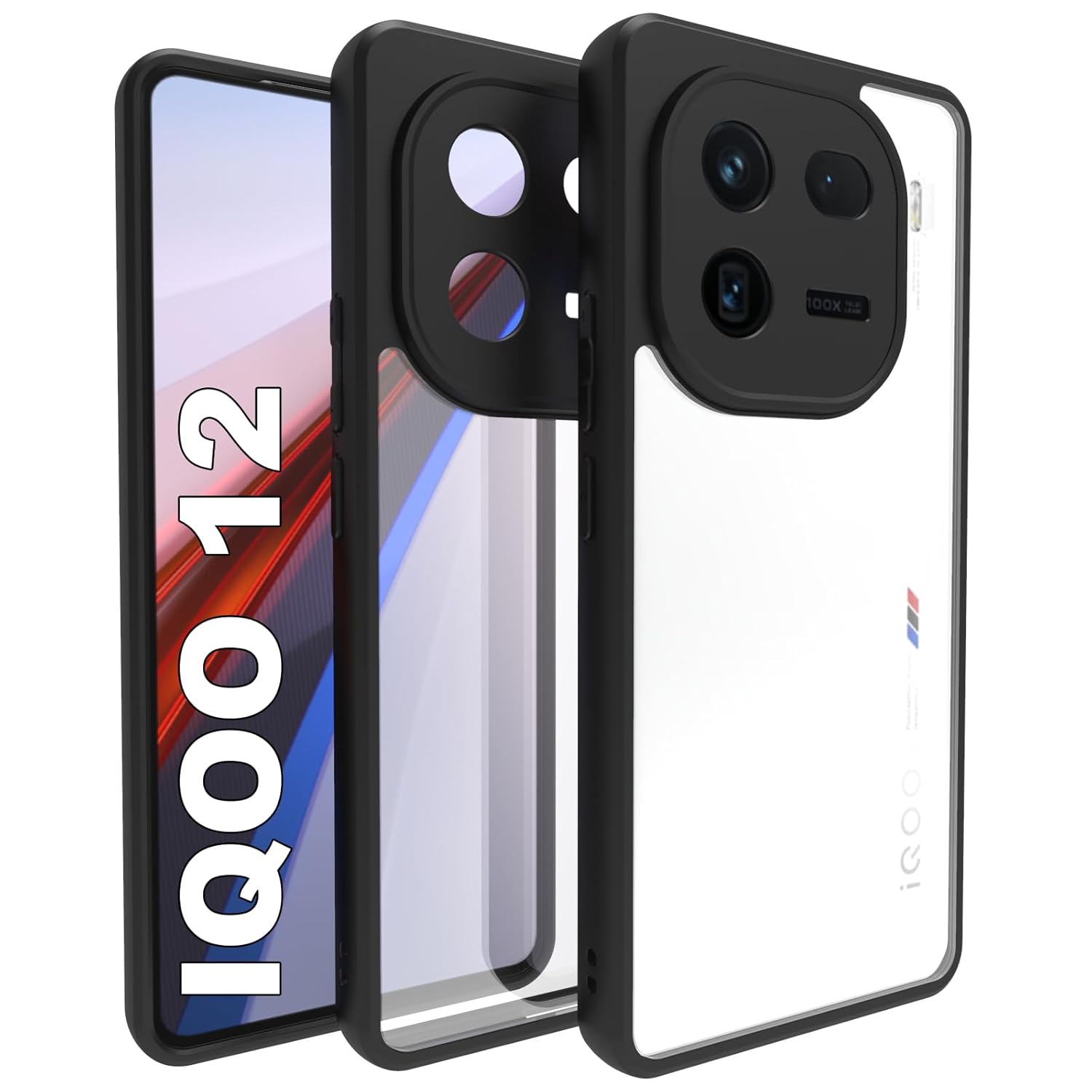iQOO 12 5G Back Cover Case | Sleek Hybrid - Clear