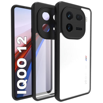 iQOO 12 5G Back Cover Case | Sleek Hybrid - Clear