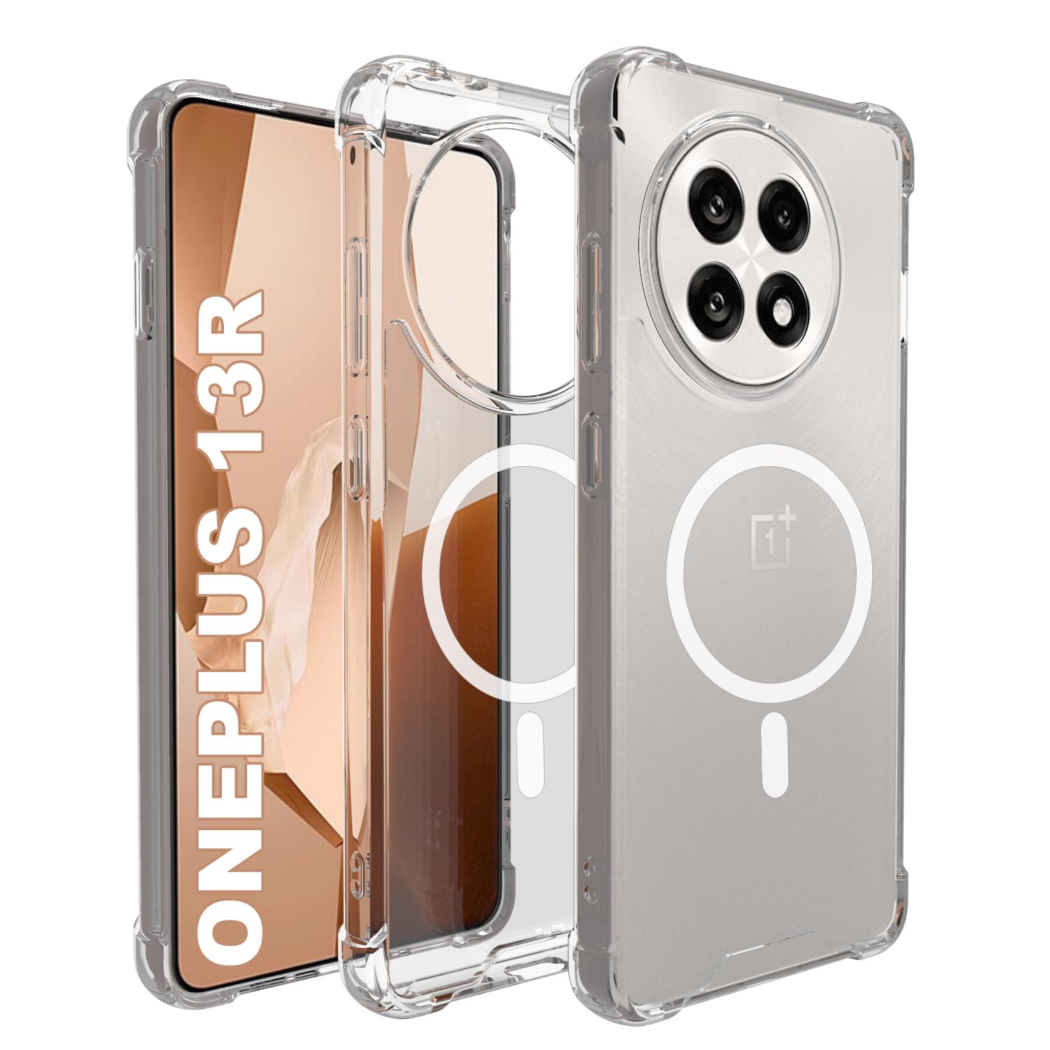 OnePlus 13R 5G Back Cover Case | Clear Hybrid - Clear Smoke Magnetic
