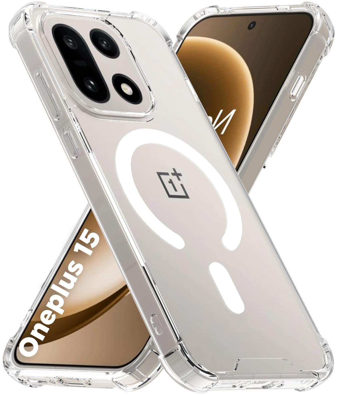 OnePlus 15 5G Back Cover Case | Clear Hybrid - Clear Smoke Magnetic