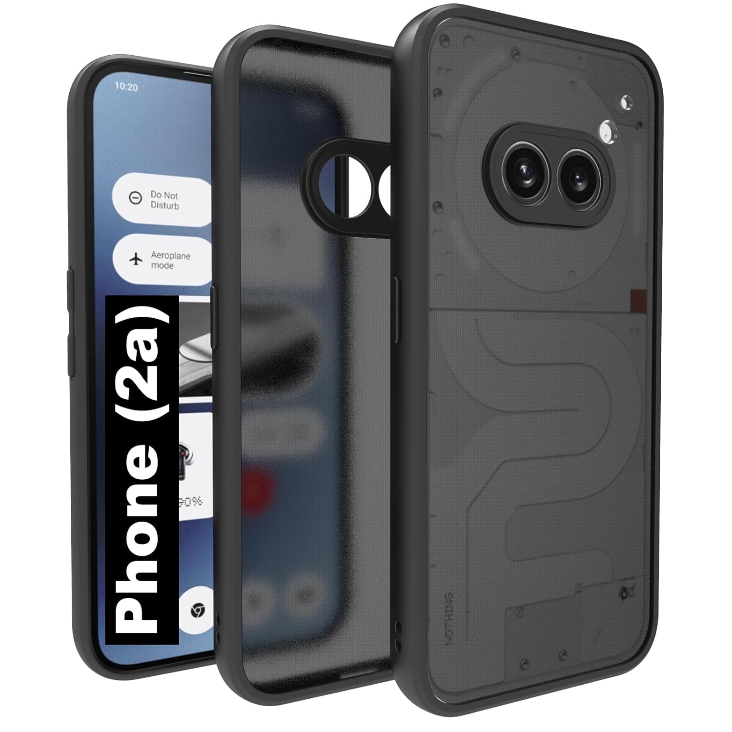 Nothing Phone 2A / Phone 2A Plus Back Cover Case | Sleek Hybrid - Matte Black