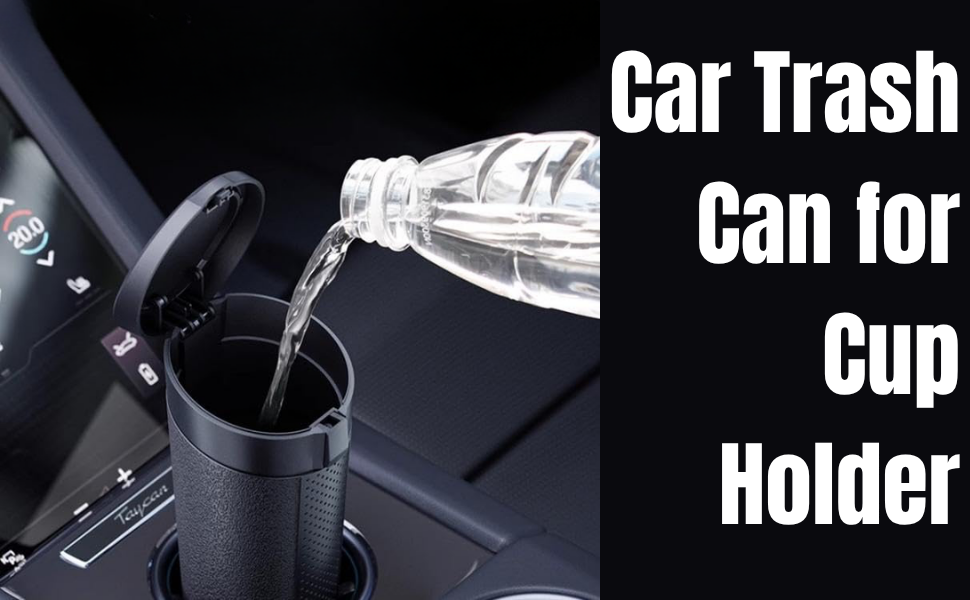 Car Trash Can | Mini Waterproof Cup Holder Dustbin - Black