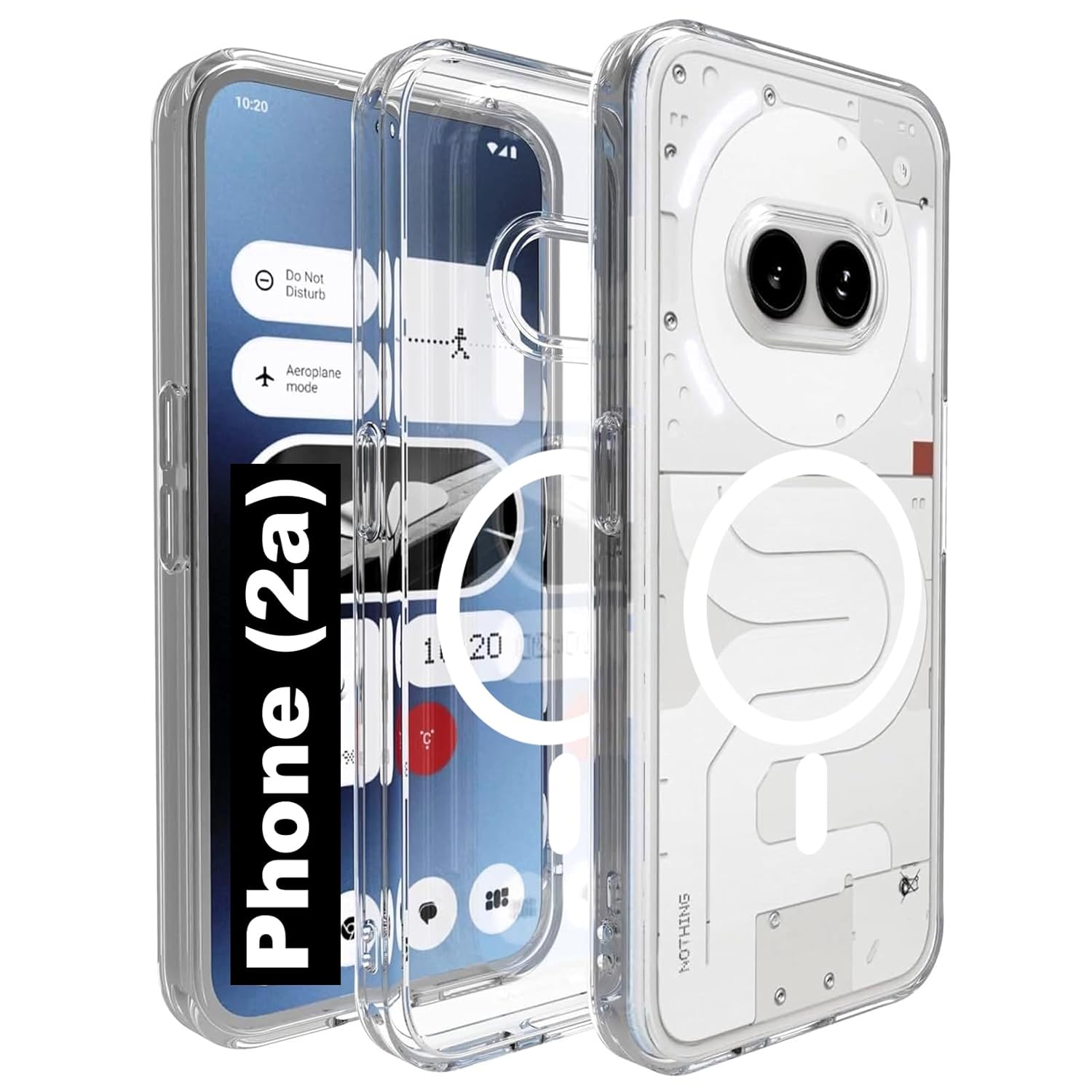 Nothing Phone 2A / 2A Plus Back Cover Case | Clear Hybrid - Clear Transparent Magnetic