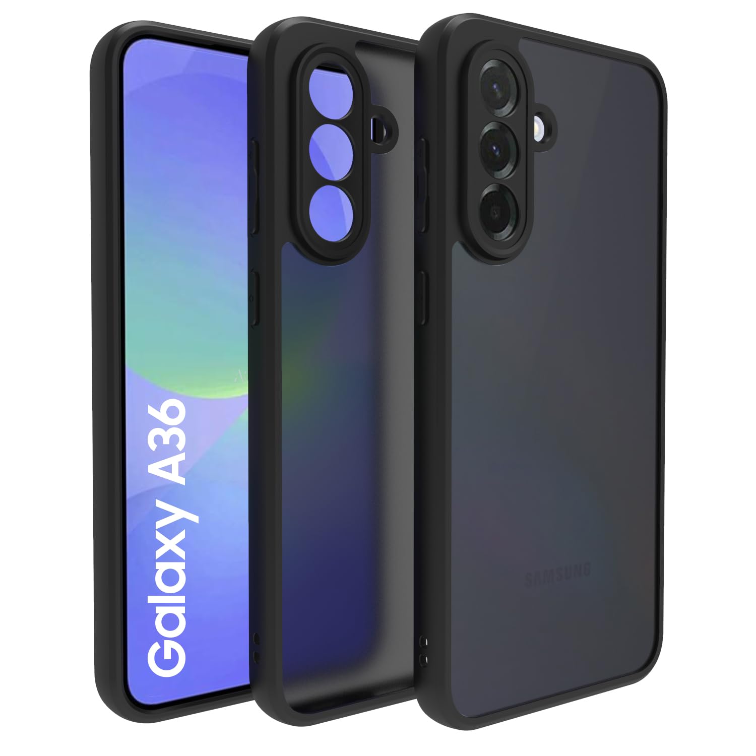 Samsung Galaxy A36 5G Back Cover Case | Sleek Hybrid - Matte Black
