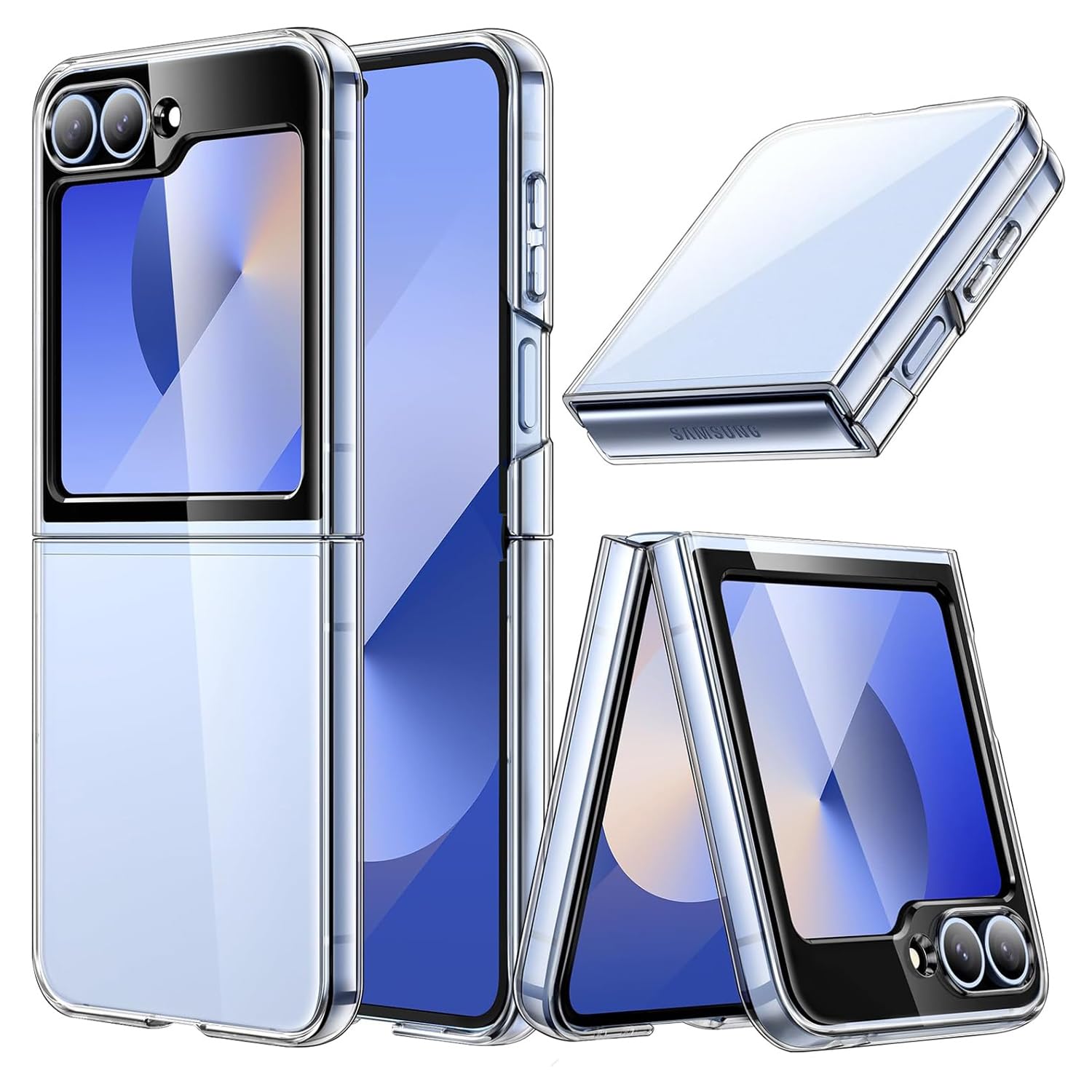 Samsung Galaxy Z Flip 6 / Z Flip 7 FE Back Cover Case | Crystal Hard Shell - Clear