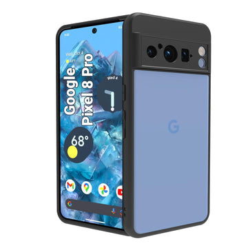 Google Pixel 8 Pro Back Cover Case | Clear Hybrid - Clear Black