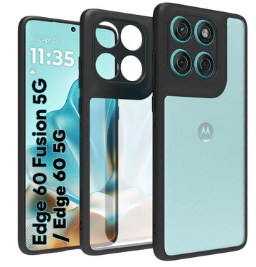 Moto Edge 60 Fusion 5G / Moto Edge 60 5G Back Cover Case | Clear Hybrid - Clear Black