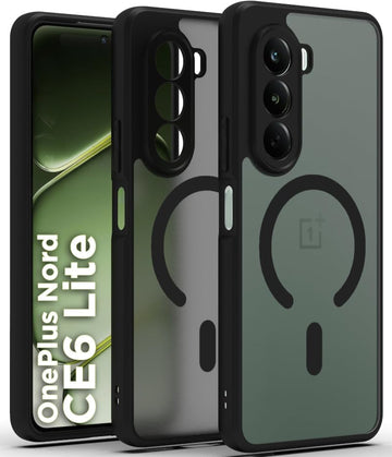 OnePlus Nord CE6 Lite 5G Back Cover Case | Sleek Hybrid - Matte Black Magnetic
