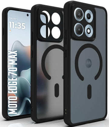Motorola Edge 70 Max Back Cover Case | Sleek Hybrid - Matte Black Magnetic