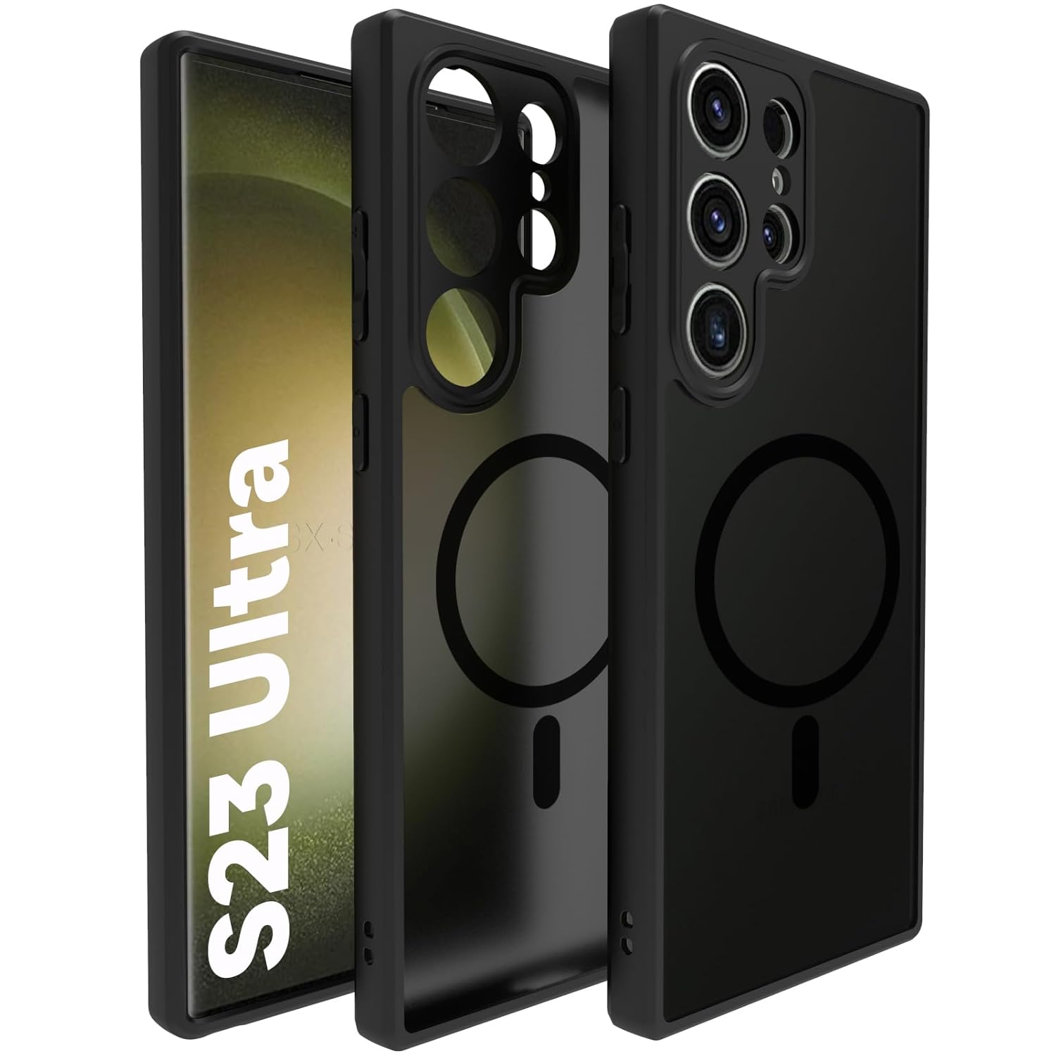 Samsung Galaxy S23 Ultra Back Cover Case | Sleek Hybrid - Matte Black Magnetic
