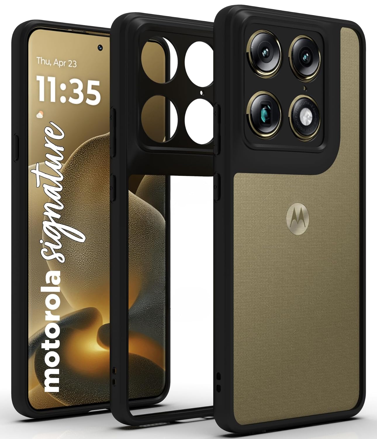 Motorola Signature Back Cover Case | Clear Hybrid - Clear Black