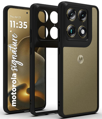 Motorola Signature Back Cover Case | Clear Hybrid - Clear Black