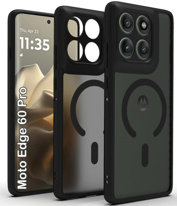 Motorola Edge 60 Pro 5G Back Cover Case | Sleek Hybrid - Matte Black Magentic