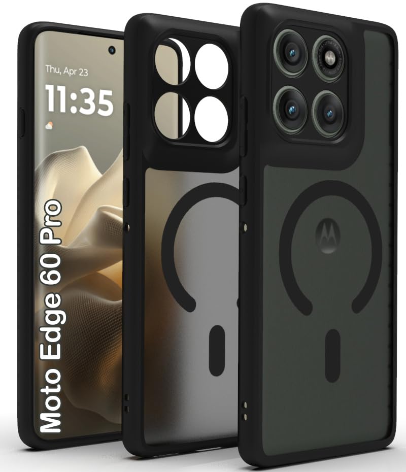 Motorola Edge 60 Pro 5G Back Cover Case | Sleek Hybrid - Matte Black Magentic