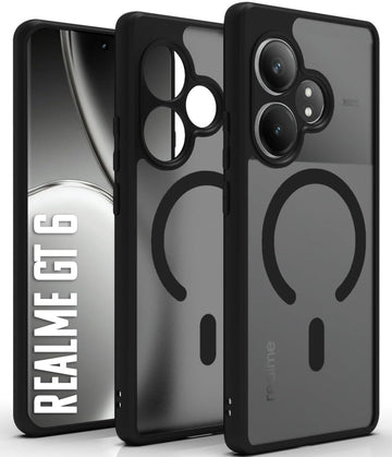 Realme GT 6 / GT 6T 5G Back Cover Case | Sleek Hybrid - Matte Black Magnetic