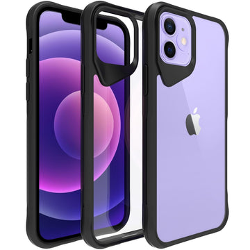 iPhone 12 Back Cover Case |  Tough Hybrid - Clear Black