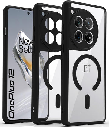 OnePlus 12 Back Cover Case | Sleek Hybrid - Clear Black Magnetic