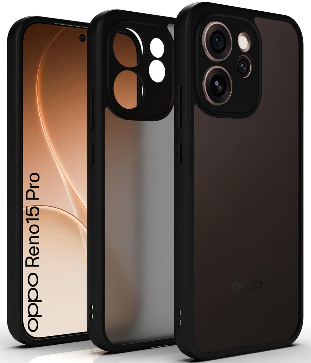 Oppo Reno 15 Pro 5G Back Cover Case | Sleek Hybrid - Matte Black