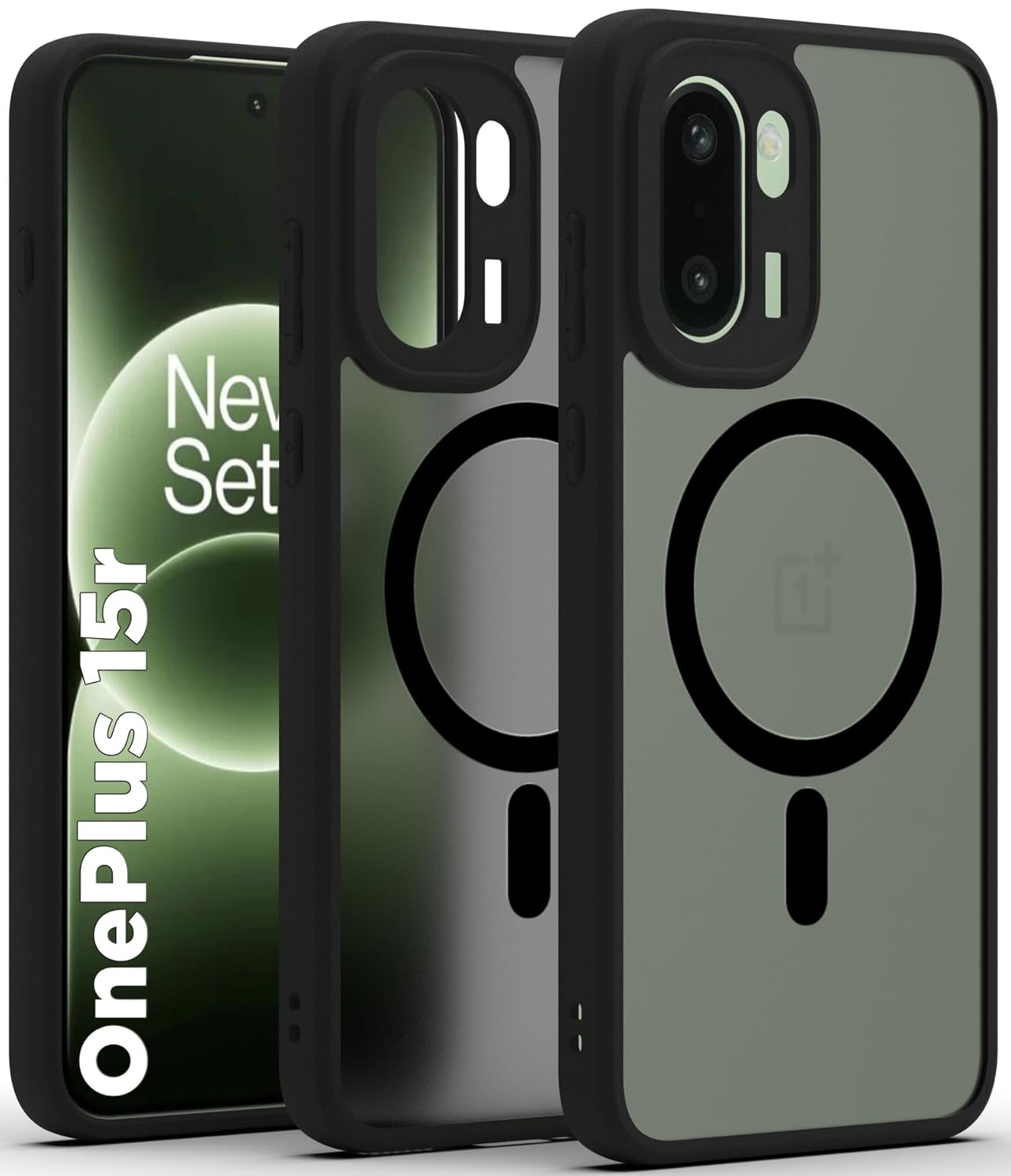OnePlus 15R 5G Back Cover Case | Sleek Hybrid - Matte Black Magnetic