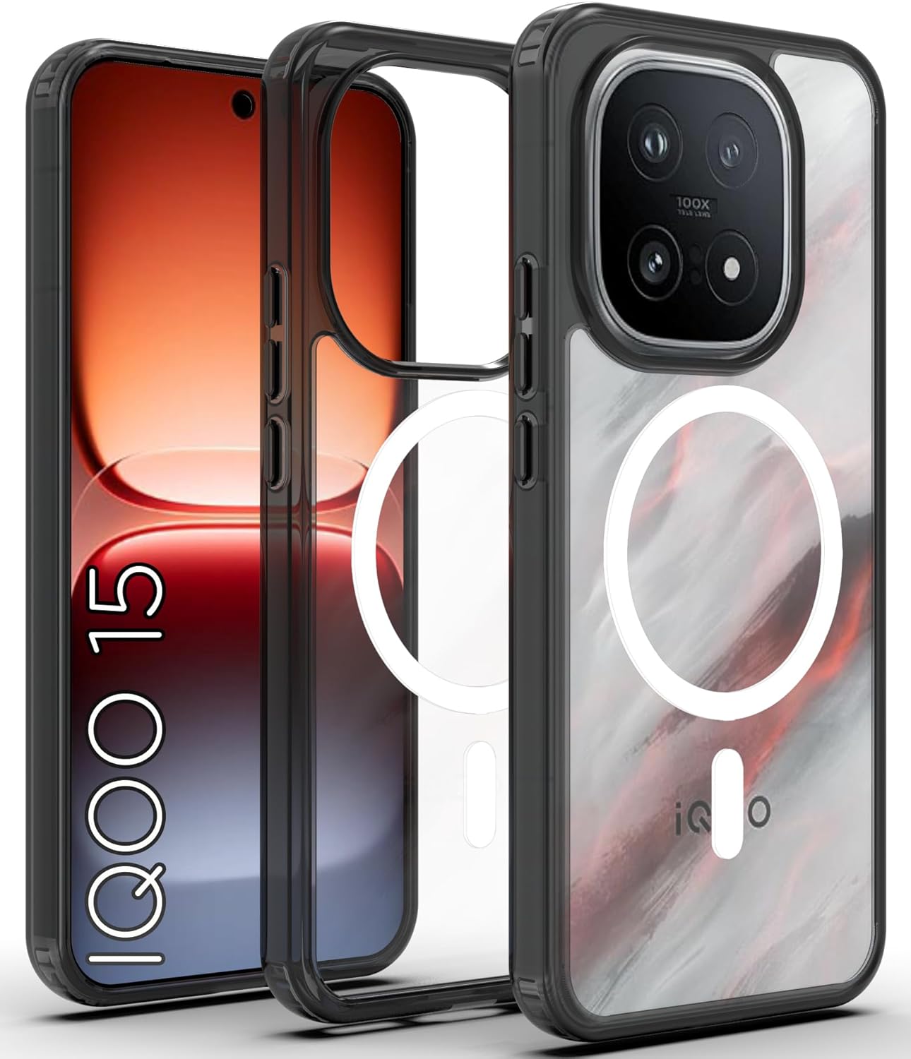 iQOO 15 5G Back Cover Case | Clear Hybrid - Clear Magnetic