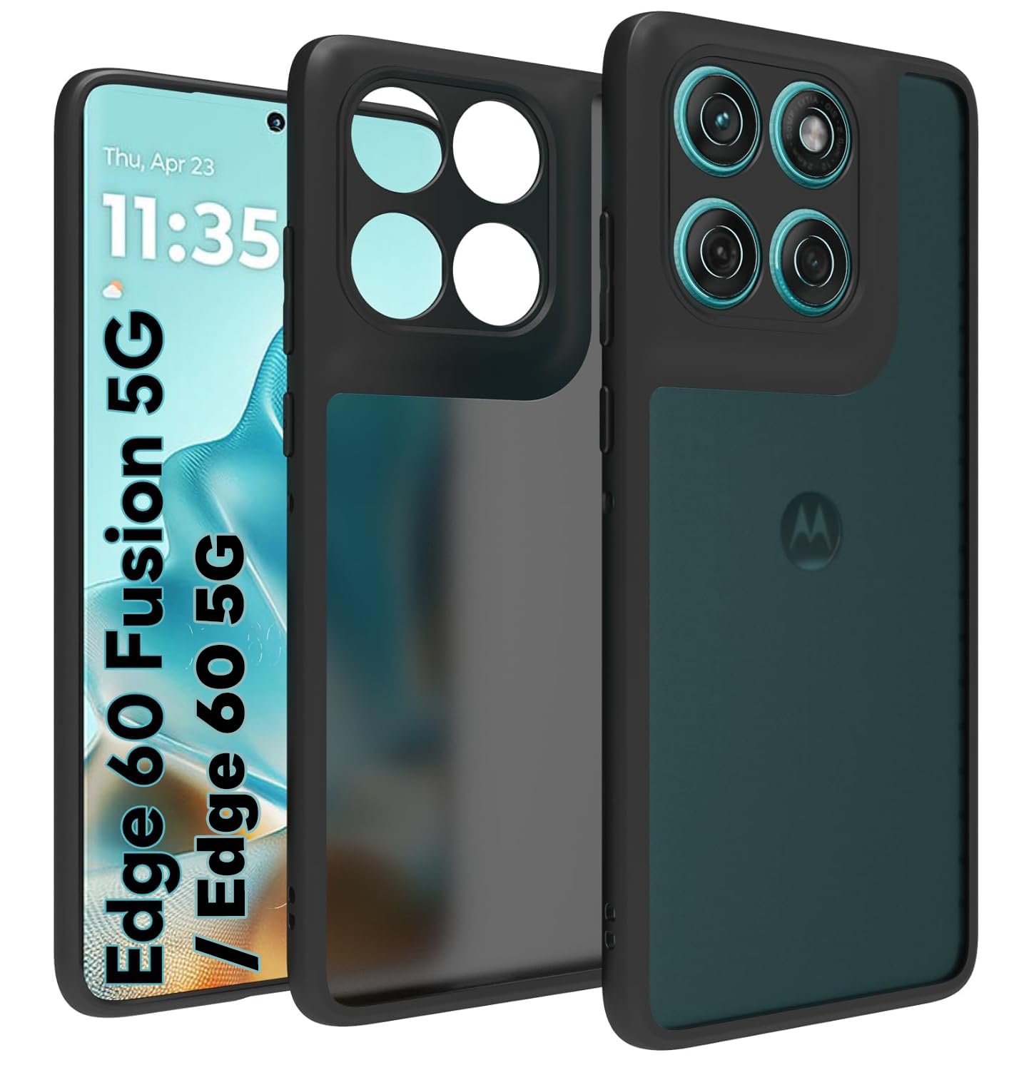 Moto Edge 60 / Edge 60 Fusion 5G Back Cover Case | Sleek Hybrid - Matte Black