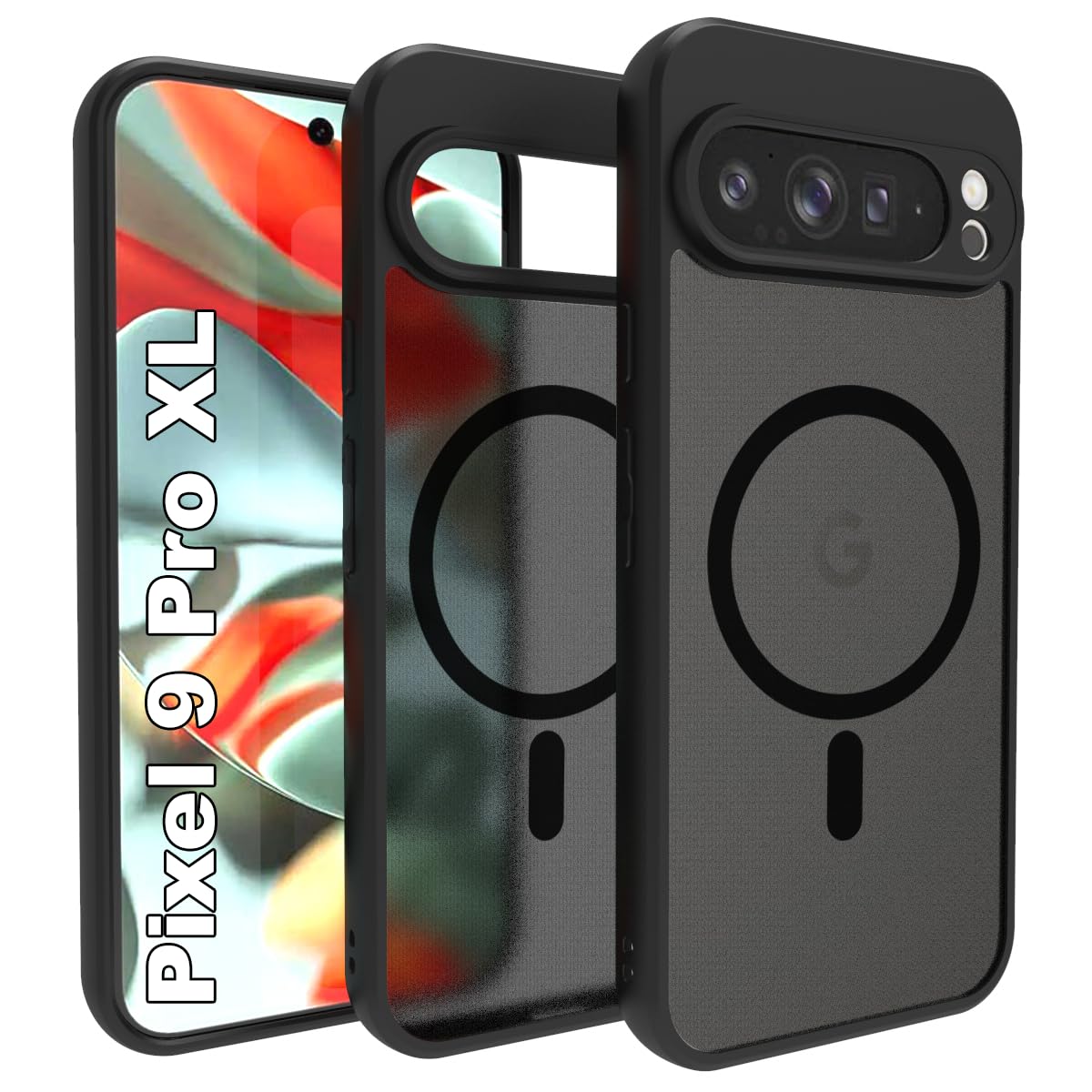 Google Pixel 9 Pro XL Back Cover Case | Sleek Hybrid - Matte Black Magnetic