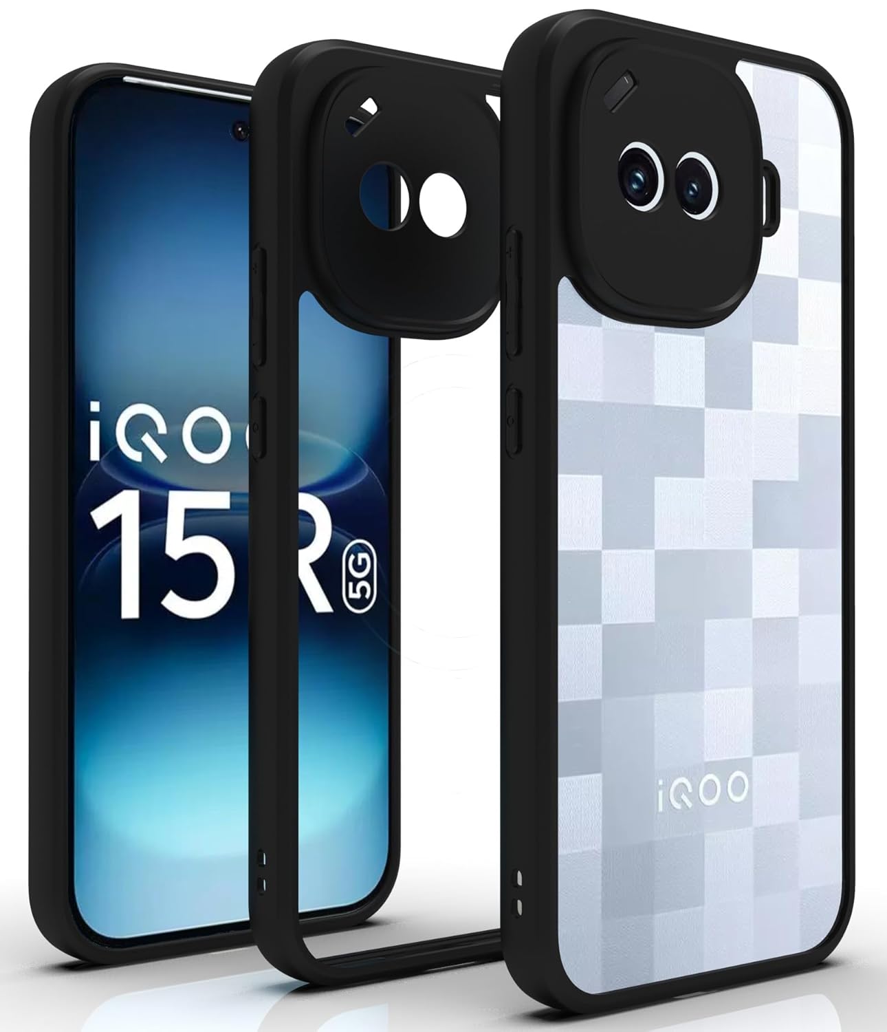 iQOO 15R Back Cover Case | Sleek Hybrid - Clear Black