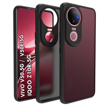 Vivo V50 5G / V50e 5G / iQOO Z10R 5G / Vivo T4R 5G Back Cover Case | Sleek Hybrid - Matte Black