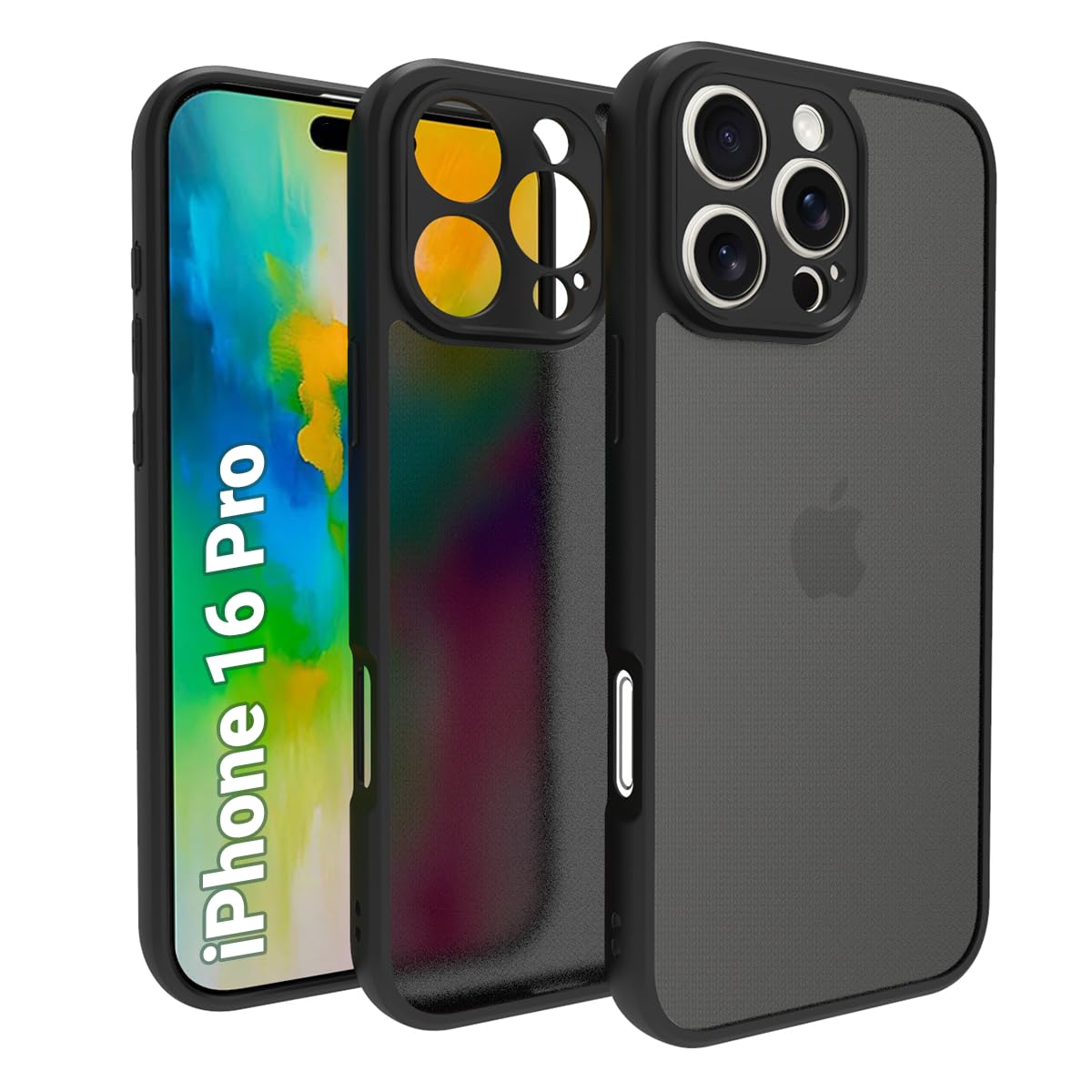iPhone 16 Pro Back Cover Case | Sleek Hybrid - Matte Black