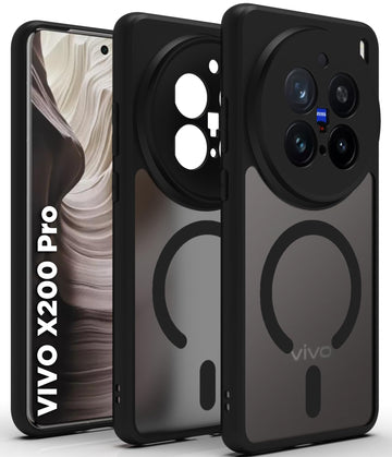 Vivo X200 Pro 5G Back Cover Case | Sleek Hybrid - Matte Black Magnetic