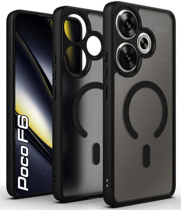 Poco F6 5G Back Cover Case | Sleek Hybrid - Matte Black Magnetic