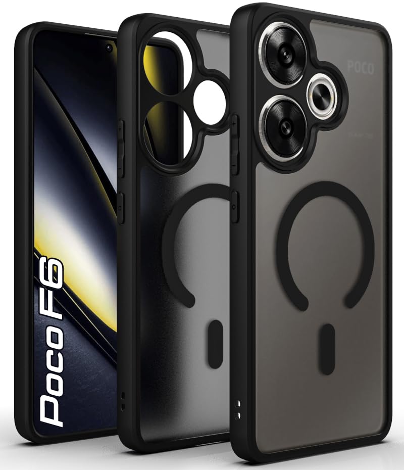 Poco F6 5G Back Cover Case | Sleek Hybrid - Matte Black Magnetic