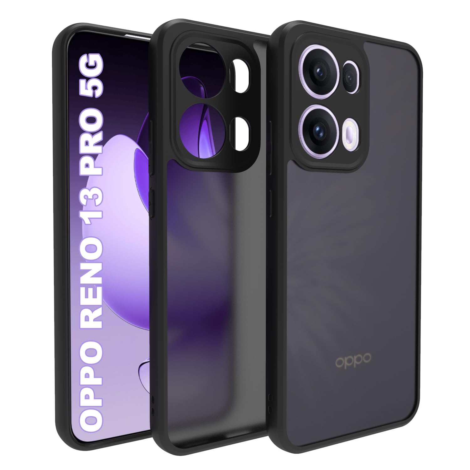 Oppo Reno 13 Pro 5G Back Cover Case | Sleek Hybrid - Matte Black