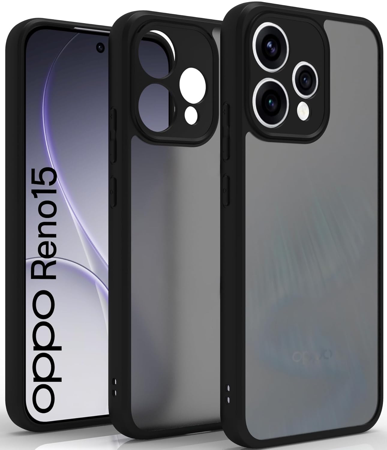 Oppo Reno15 5G Back Cover Case | Sleek Hybrid - Matte Black