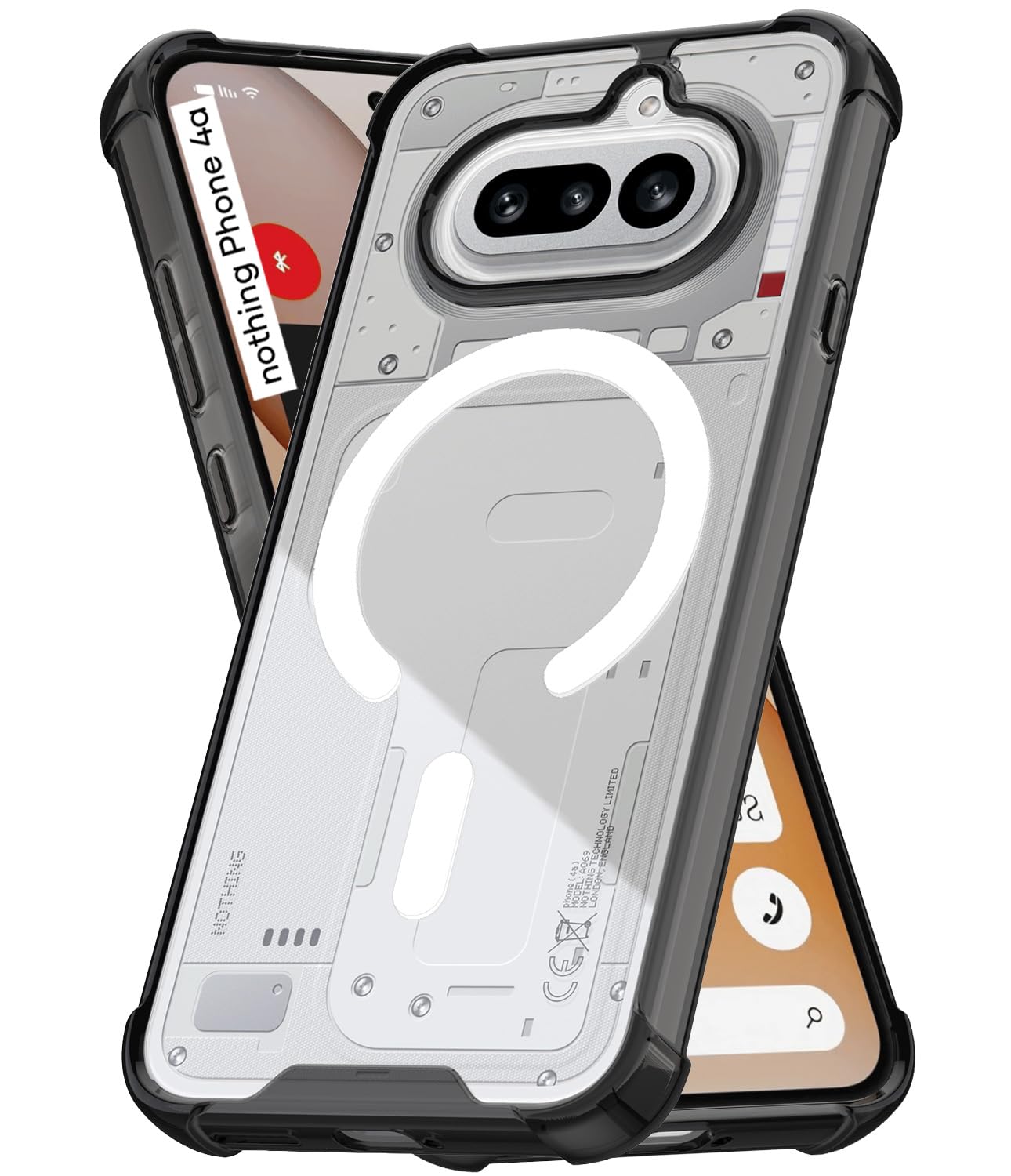 Nothing Phone 4a Back Cover Case | Clear Hybrid - Smoke White Magnetic