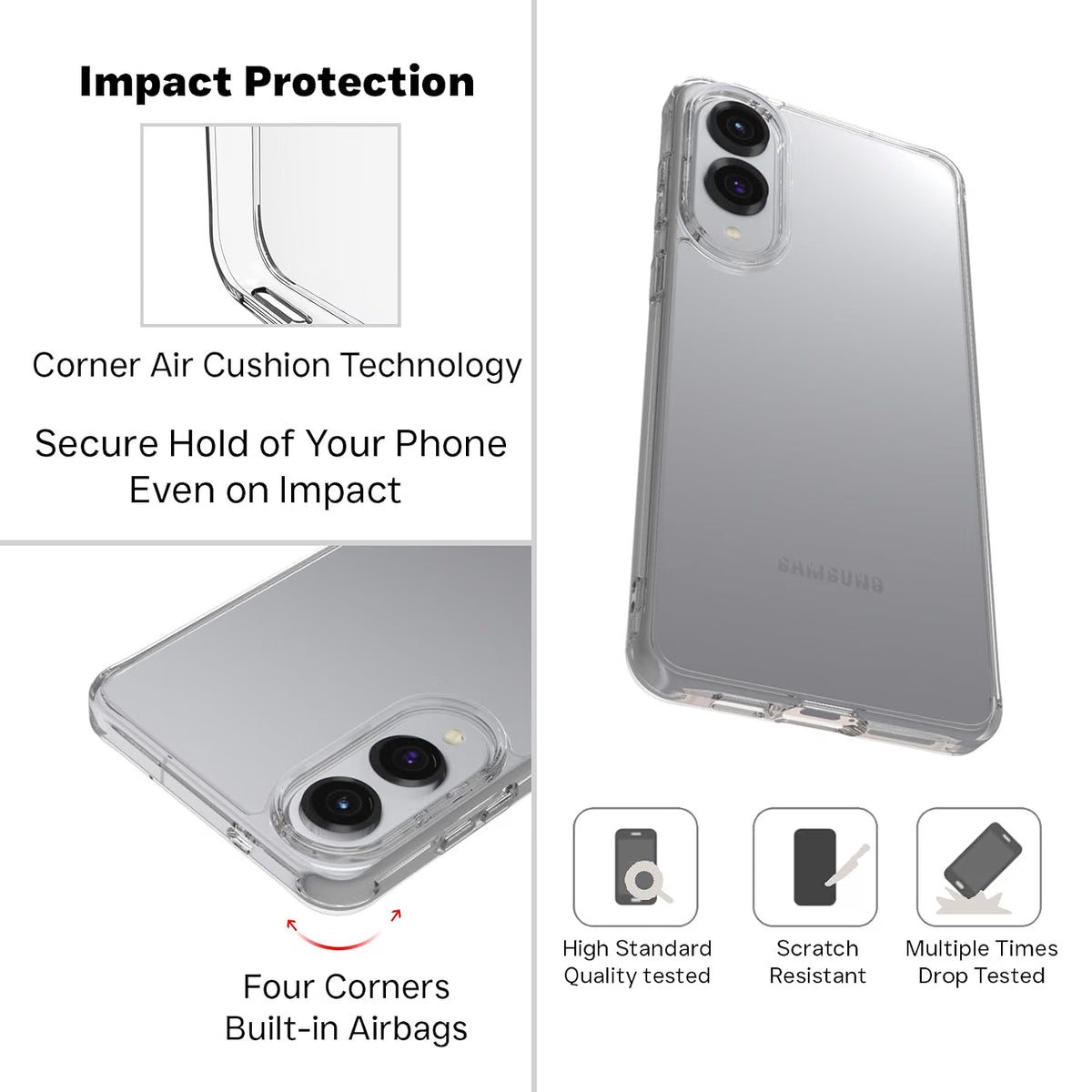 Samsung Galaxy S25 Edge Back Cover Case | Clear Hybrid - Clear