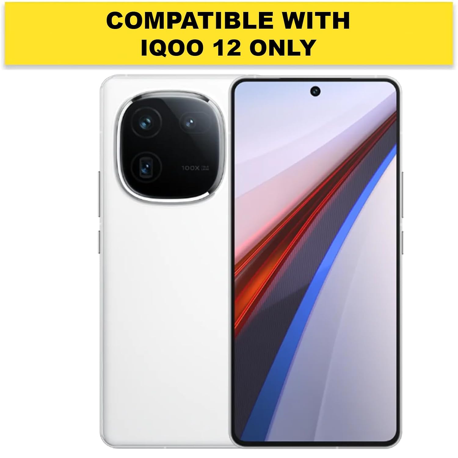 iQOO 12 5G Back Cover Case | Sleek Hybrid - Clear